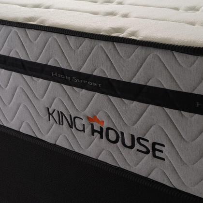 Imagem de Conjunto Box Baú Preston Cinza 96x203x78 c/ Molas Ensacadas