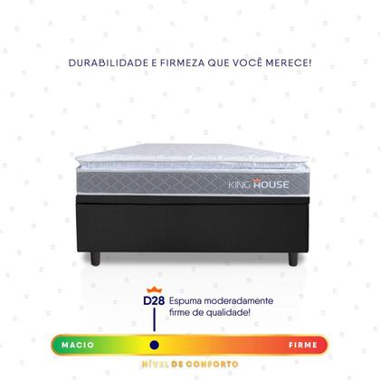 Imagem de Conjunto Box Baú Preto Durban Cinza Espuma D28 Solteiro 96x203x64 - King House