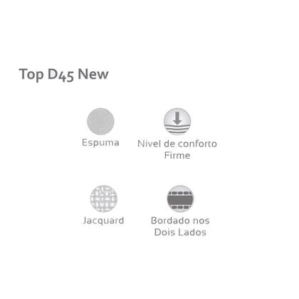 Imagem de Conjunto Box Baú Queen: Colchão Espuma Herval D45 Top + Base CRC Linhão White (158x198)
