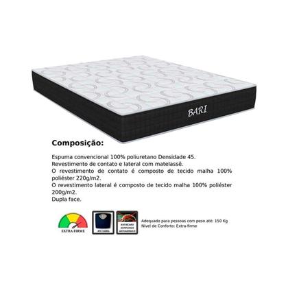 Imagem de Conjunto Box Baú Queen: Colchão Espuma Orthoflex D45 Bari + Base CRC Courano Gray(158x198)