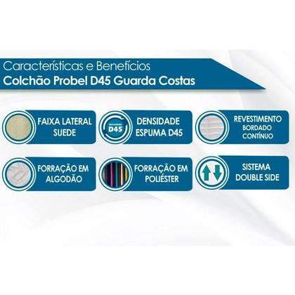 Imagem de Conjunto Box Baú Queen: Colchão Espuma Probel D45 Guarda Costas Gray + Base CRC Suede Gray (158x198)