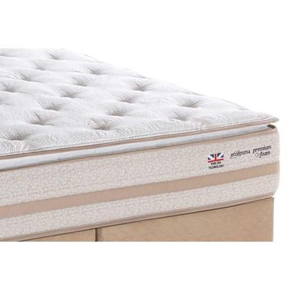 Imagem de Conjunto Box Baú Queen: Colchão Molas Herval Maxspring Real + Base CRC Linhão White (158x198)