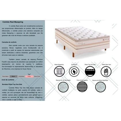 Imagem de Conjunto Box Baú Queen: Colchão Molas Herval Maxspring Real + Base CRC Linhão White (158x198)
