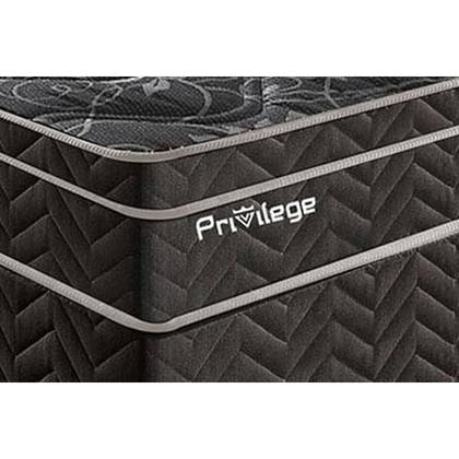 Imagem de Conjunto Box Baú Queen: Colchão Molas Paropas Ensacadas Privilege + Base CRC Suede Black (158x198)