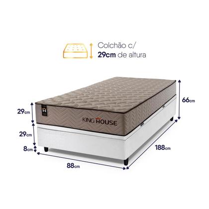 Imagem de Conjunto Box Baú San Diego Bege 88x188x74 Espuma D33