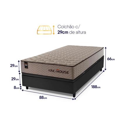 Imagem de Conjunto Box Baú San Diego Bege 88x188x74 Espuma D33