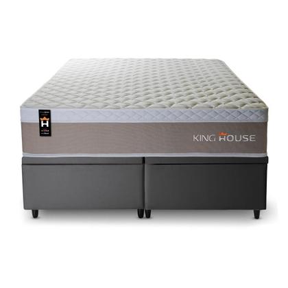 Imagem de Conjunto Box Baú Sheffield Bege 158x198x72 c/ Molas Ensacadas