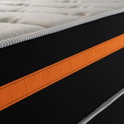 Imagem de Conjunto Box Baú Sirius Preto 88x188x72 c/ Molas Ensacadas