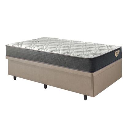Imagem de Conjunto Box Baú Solteiro Bege + Colchão Adapto Molas Ensacadas 88x188 Ecoflex