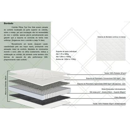 Imagem de Conjunto Box Baú Solteiro: Colchão Molas Herval Ensacadas C1789 + Base CRC Suede Gray (88x188)