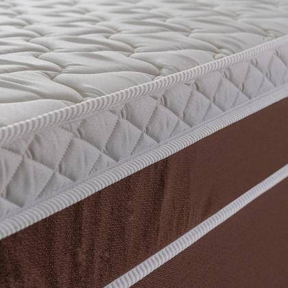 Imagem de Conjunto Box Baú Venice Marrom 193x203x67 c/ Molas Ensacadas