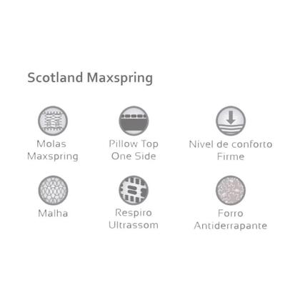 Imagem de Conjunto: box branco + colchão herval scotland molas maxspring casal 138x188x71