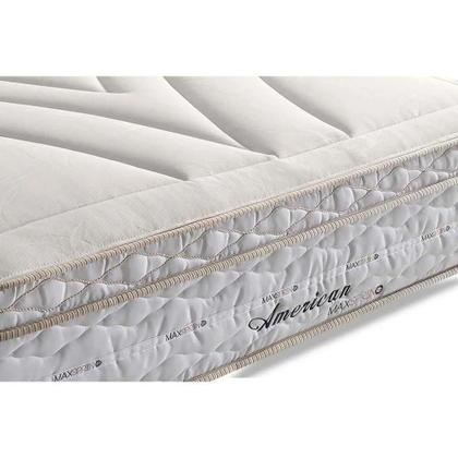 Imagem de Conjunto: box branco + colchão molas maxspring american queen 158x198x71