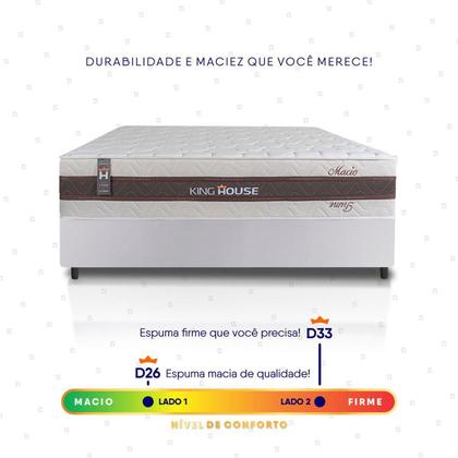 Imagem de Conjunto Box Branco Mali Bege Molas Ensacadas Casal 138x188x70 - King House