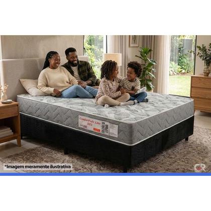 Imagem de Conjunto Box Casal: Colchão Espuma Orthoflex D23 ComfortPedic + Base CRC Suede Black (138x188)