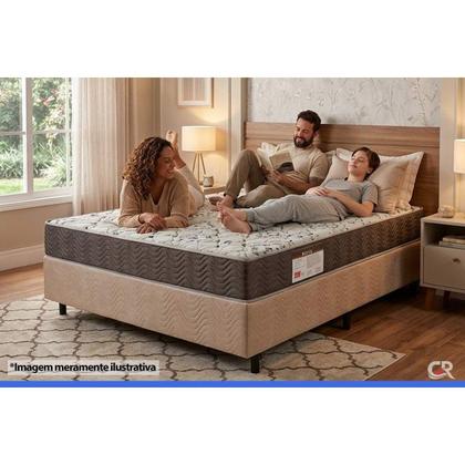 Imagem de Conjunto Box Casal: Colchão Espuma Ortobom D45 ISO 150 Mega Firme + Base CRC Suede Clean (138x188)