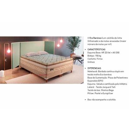 Imagem de Conjunto Box Casal: Colchão Molas Paropas Ensacadas Eco Bamboo + Base CRC Suede Clean (138x188)