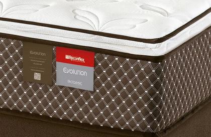 Imagem de Conjunto Box Casal Evolution Reconflex com Base material sintético Marrom (138x188x70)