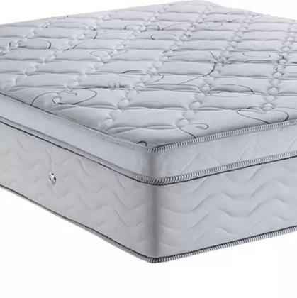 Imagem de Conjunto Box Casal Freedom Ortobom com Base material sintético Branco (138x188x71)