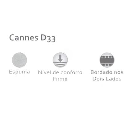 Imagem de Conjunto: box com baú bipartido branco + colchão herval cannes espuma d33 - casal 138x188x79