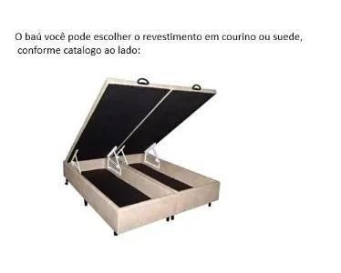 Imagem de Conjunto: box com baú bipartido branco + colchão herval cannes espuma d33 - casal 138x188x79