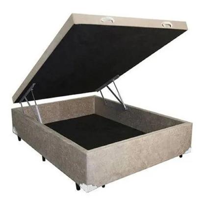 Imagem de Conjunto: box com baú branco + colchão durabilli espuma d45 viúva 128x188x66