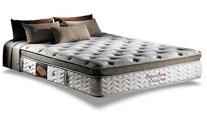 Imagem de Conjunto: box com baú branco + colchão herval imperatore molas ensacadas herval king 193x203x82