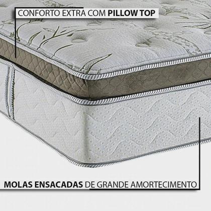 Imagem de Conjunto: box com baú branco + colchão herval imperatore molas ensacadas herval king 193x203x82
