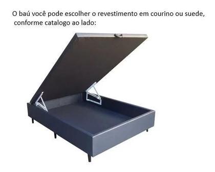 Imagem de Conjunto: box com baú branco + colchão ortopédico durabilli d45 casal 138x188x66