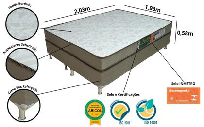 Imagem de Conjunto Box Completo King Becflex Titan Mag Gold 1,93 x 2,03 x 0,46 (Cama Box + Colchão)