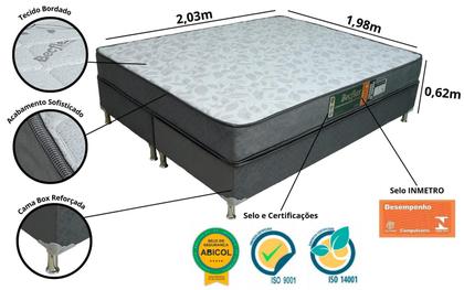 Imagem de Conjunto Box e Colchão Becflex Titan Diamond King 1,93