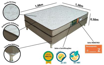 Imagem de Conjunto Box e Colchão Becflex Titan Gold Casal 1,38 m