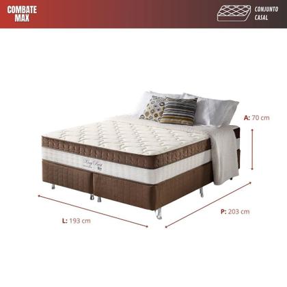 Imagem de Conjunto Box e Colchão King Best Pillow  Molas Ensacadas 203x193x70cm  Anjos