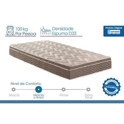 Imagem de Conjunto Box King: Colchão Espuma Paropas D33 Anatômico Confort Ultra Firme + Base CRC Suede Clean (193x203)