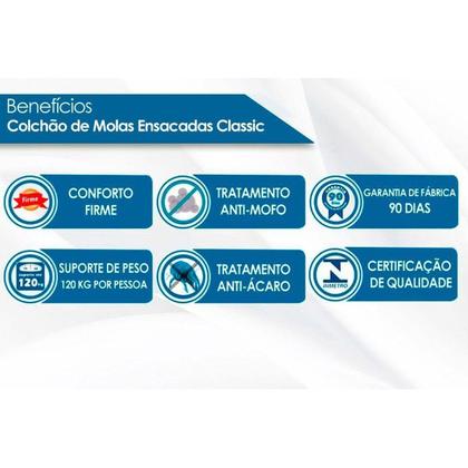 Imagem de Conjunto Box King: Colchão Molas D Angelis Anjos Ensacadas Classic + Base CRC Courano White (193x203)