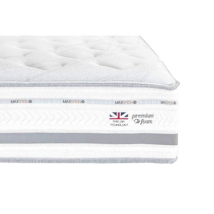 Imagem de Conjunto Box King: Colchão Molas Herval Maxspring C1756 c/ Massagem + Base CRC Suede Gray (193x203)