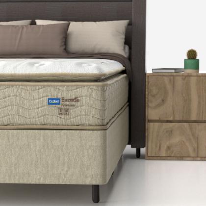 Imagem de Conjunto Box King Mola Ensacada Probel Excede Premium (193x203x56cm) Branco