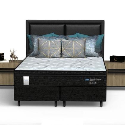 Imagem de Conjunto Box King Mola Ensacada Probel Munique (193x203x56cm) Branco