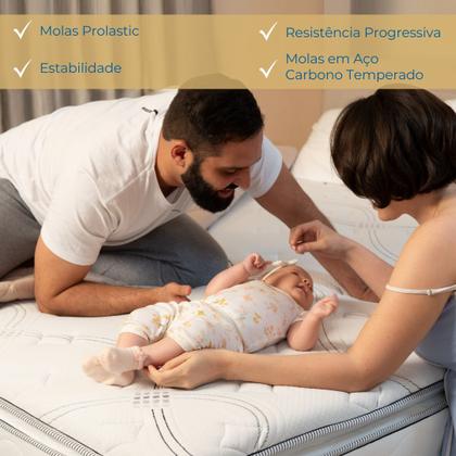 Imagem de Conjunto Box King Mola Probel Volare Luxo (193x203x59cm) Branco