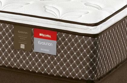 Imagem de Conjunto Box King Size Evolution Reconflex com Base material sintético Marrom (193x203x70)