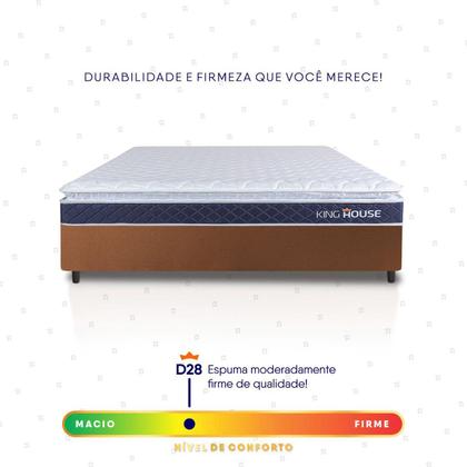 Imagem de Conjunto Box Marrom Durban Azul Espuma D28 Viúva 128x188x57 - King House