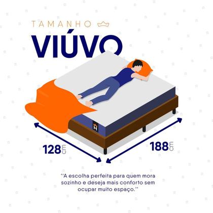 Imagem de Conjunto Box Marrom Durban Azul Espuma D28 Viúva 128x188x57 - King House