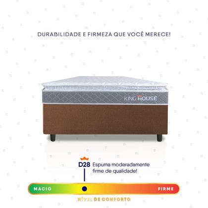 Imagem de Conjunto Box Marrom Durban Cinza Espuma D28 Solteiro 96x203x57 - King House