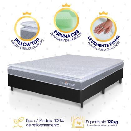 Imagem de Conjunto Box Preto Durban Cinza Espuma D28 Viúva 128x188x57 - King House