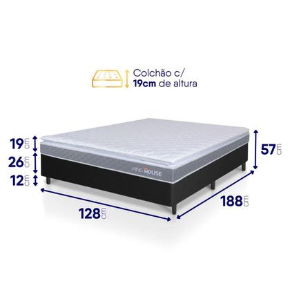 Imagem de Conjunto Box Preto Durban Cinza Espuma D28 Viúva 128x188x57 - King House