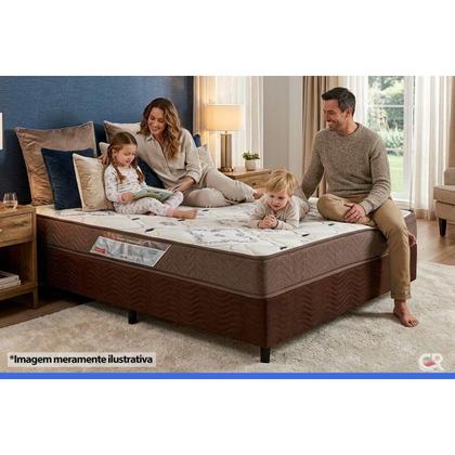Imagem de Conjunto Box Queen: Colchão Anatômico Ortobom D45 / ISO 150 Mega Firme + Base CRC Suede Brown(158x198)