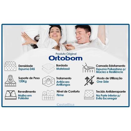 Imagem de Conjunto Box Queen: Colchão Espuma Ortobom D45 ISO 150 Mega Firme + Base CRC Suede Clean (158x198)