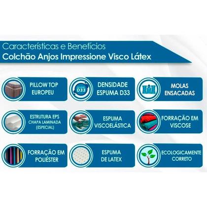 Imagem de Conjunto Box Queen: Colchão Molas Anjos MasterPocket Ensacadas Impressione + Base CRC Courano White(158x198)