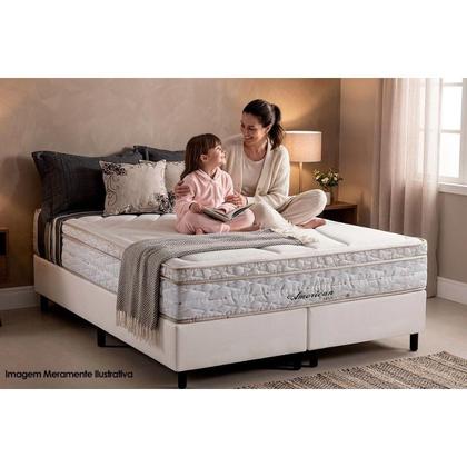 Imagem de Conjunto Box Queen: Colchão Molas Herval Maxspring American + Base CRC Courano White(158x198)