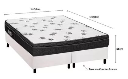 Imagem de Conjunto Box Queen Size Light D45 Ortobom com Base material sintético Branco (158x198x56)